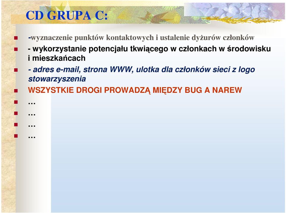środowisku i mieszkańcach - adres e-mail, strona WWW, ulotka dla