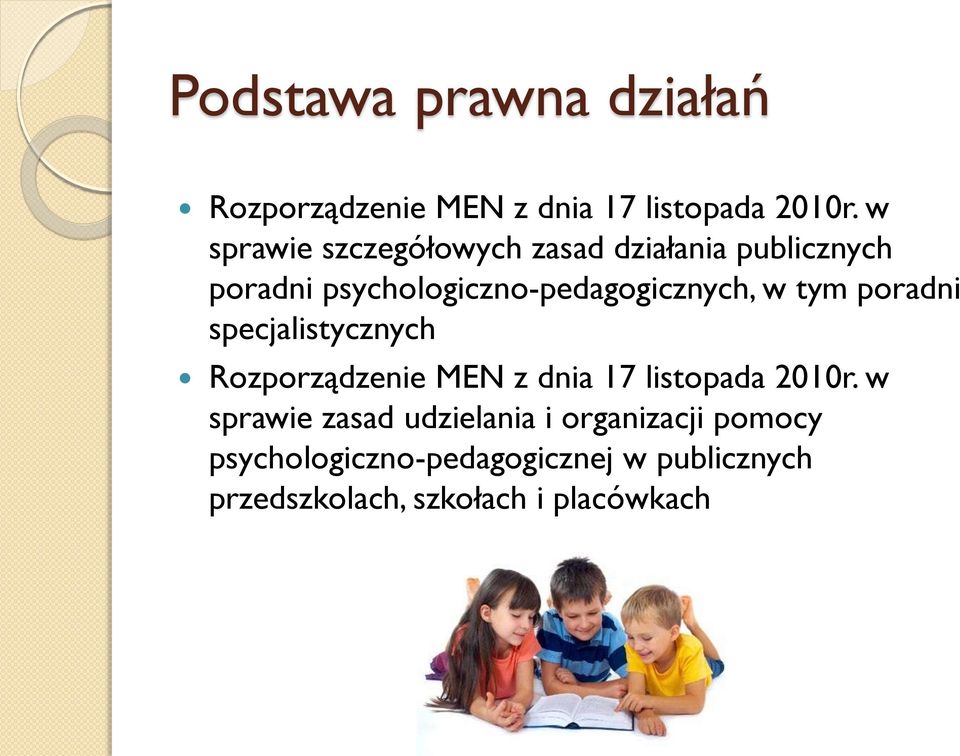 w tym poradni specjalistycznych Rozporządzenie MEN z dnia 17 listopada 2010r.