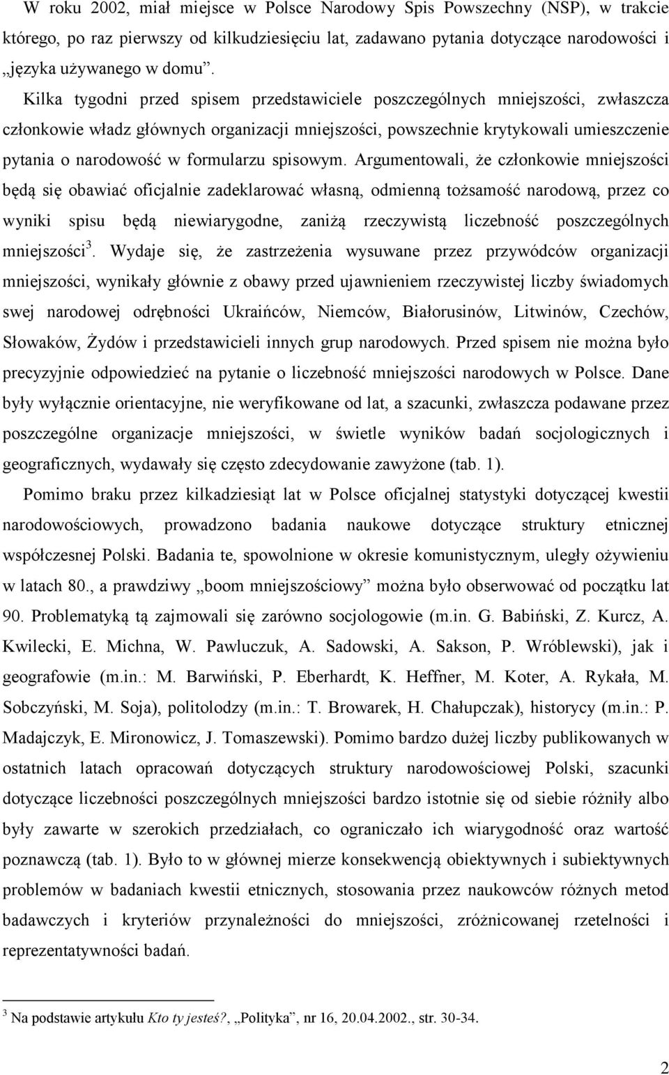 formularzu spisowym.