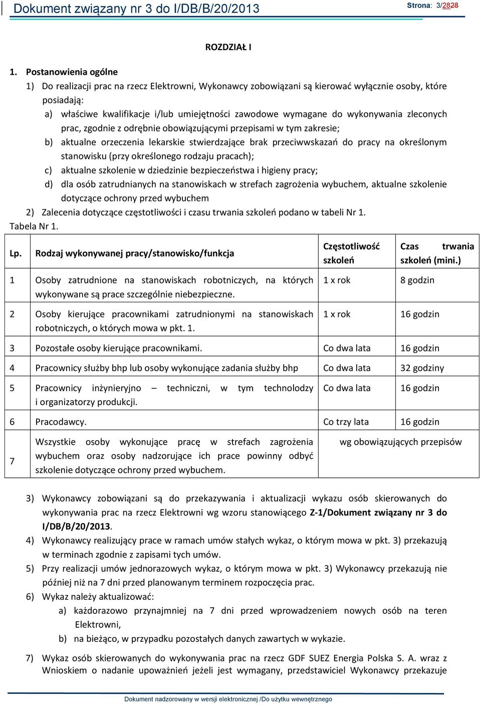 wykonywania zleconych prac, zgodnie z odrębnie obowiązującymi przepisami w tym zakresie; b) aktualne orzeczenia lekarskie stwierdzające brak przeciwwskazań do pracy na określonym stanowisku (przy