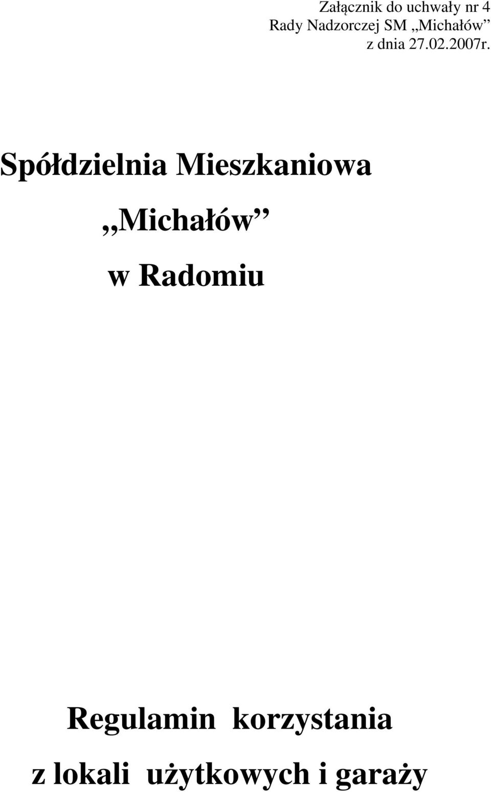 Spółdzielnia Mieszkaniowa Michałów w