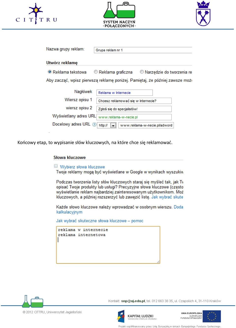 kluczowych, na