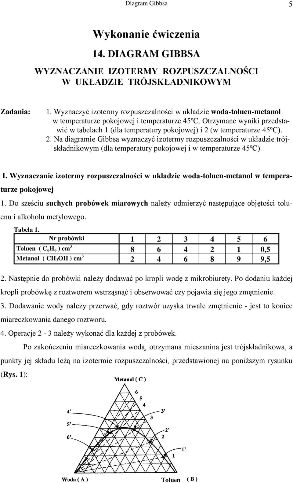 Otrzymane wyniki przedstawić w tabelach 1 (dla temperatury pokojowej) i 2 