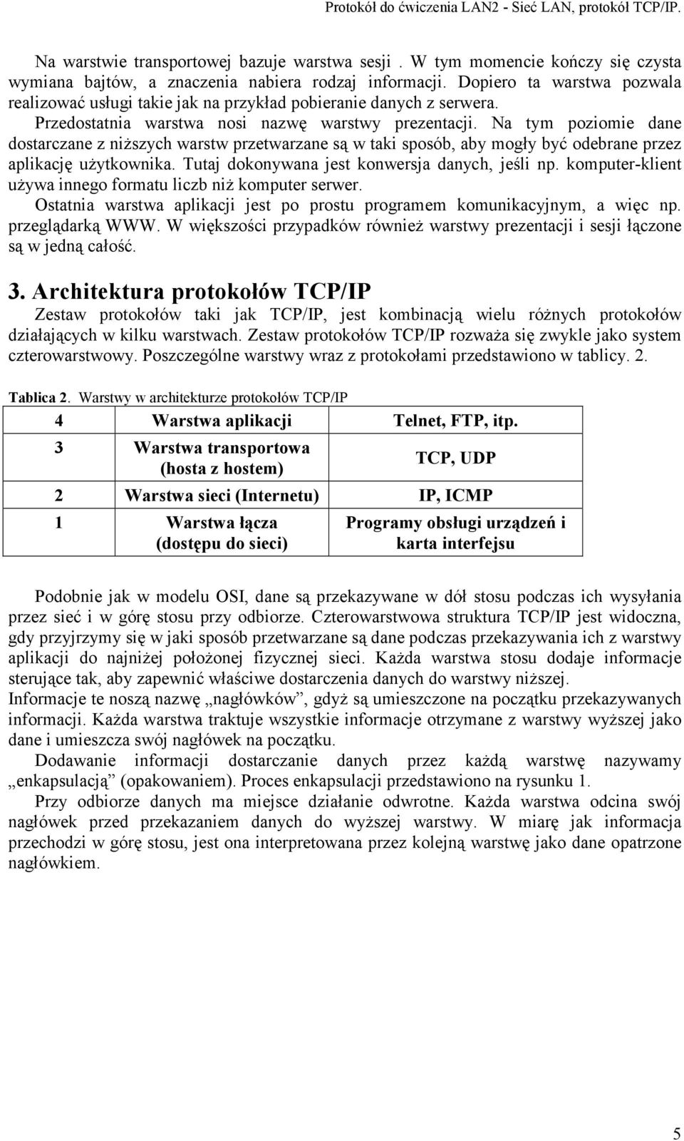 Na tym poziomie dane dostarczane z niższych warstw przetwarzane są w taki sposób, aby mogły być odebrane przez aplikację użytkownika. Tutaj dokonywana jest konwersja danych, jeśli np.
