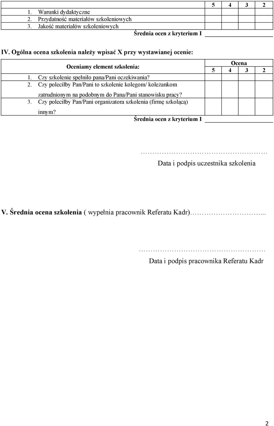 Czy poleciłby Pan/Pani to szkolenie kolegom/ koleżankom zatrudnionym na podobnym do Pana/Pani stanowisku pracy? 3.