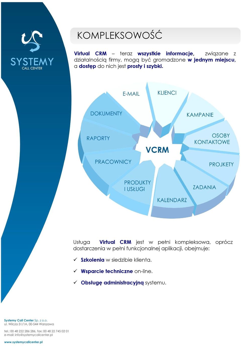 Usługa Virtual CRM jest w pełni kompleksowa, oprócz dostarczenia w pełni funkcjonalnej