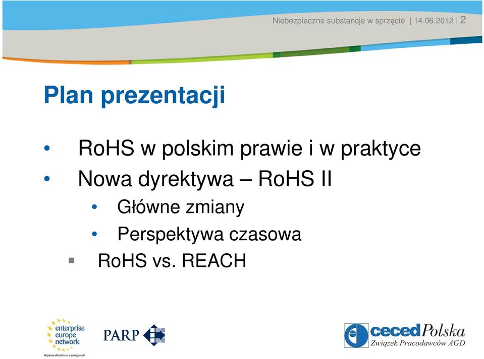 prezentacji RoHS w polskim prawie i w praktyce Nowa