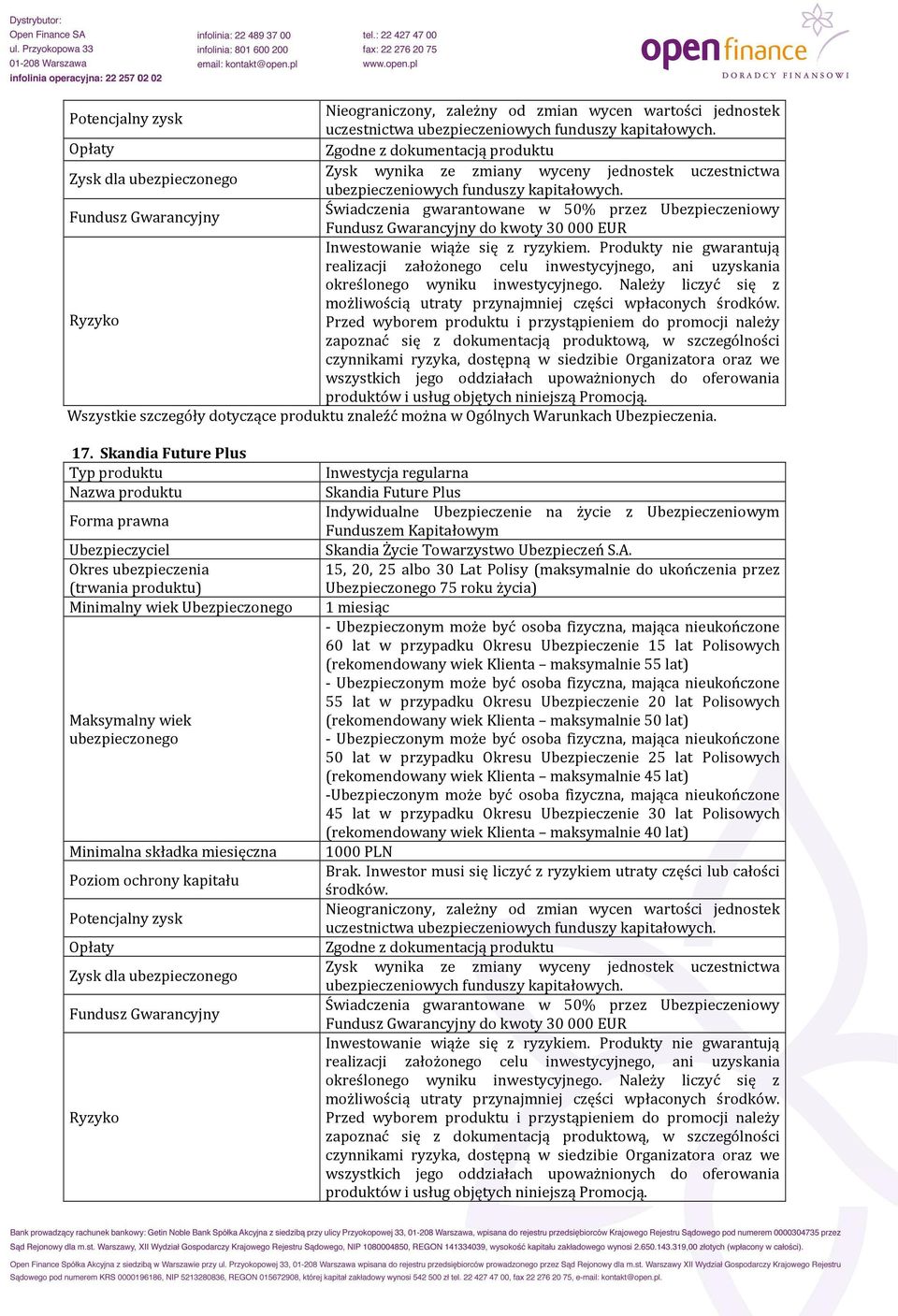 15, 20, 25 albo 30 Lat Polisy (maksymalnie do ukończenia przez Ubezpieczonego 75 roku życia) 1 miesiąc - Ubezpieczonym może być osoba fizyczna, mająca nieukończone 60 lat w przypadku Okresu