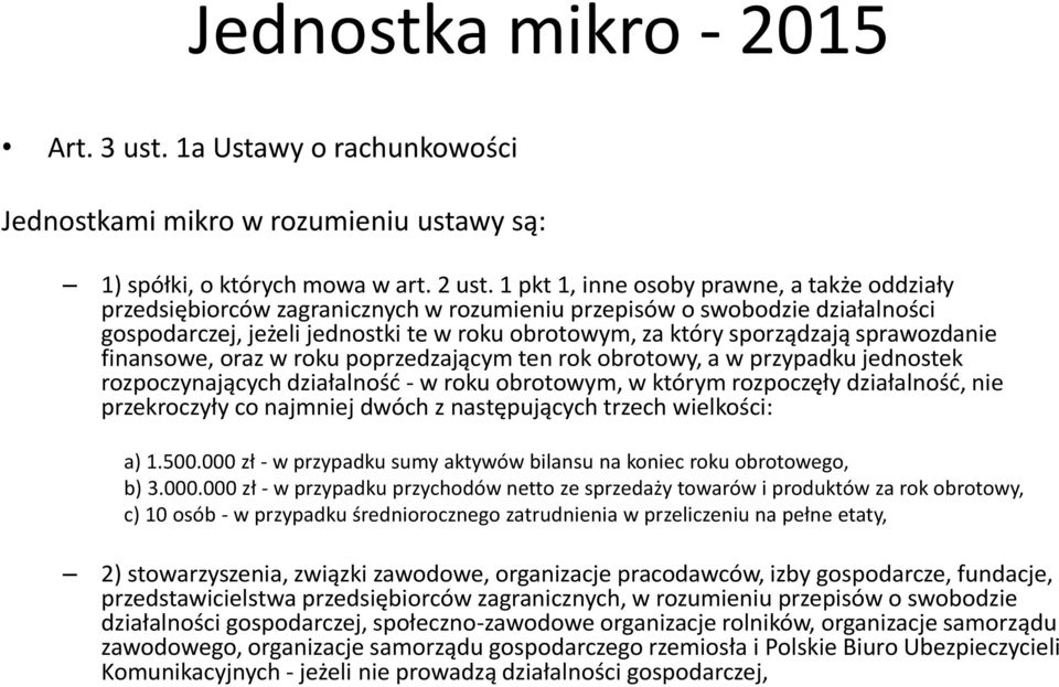 sprawozdanie finansowe, oraz w roku poprzedzającym ten rok obrotowy, a w przypadku jednostek rozpoczynających działalność - w roku obrotowym, w którym rozpoczęły działalność, nie przekroczyły co