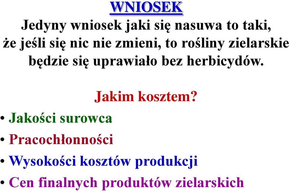 bez herbicydów. Jakim kosztem?