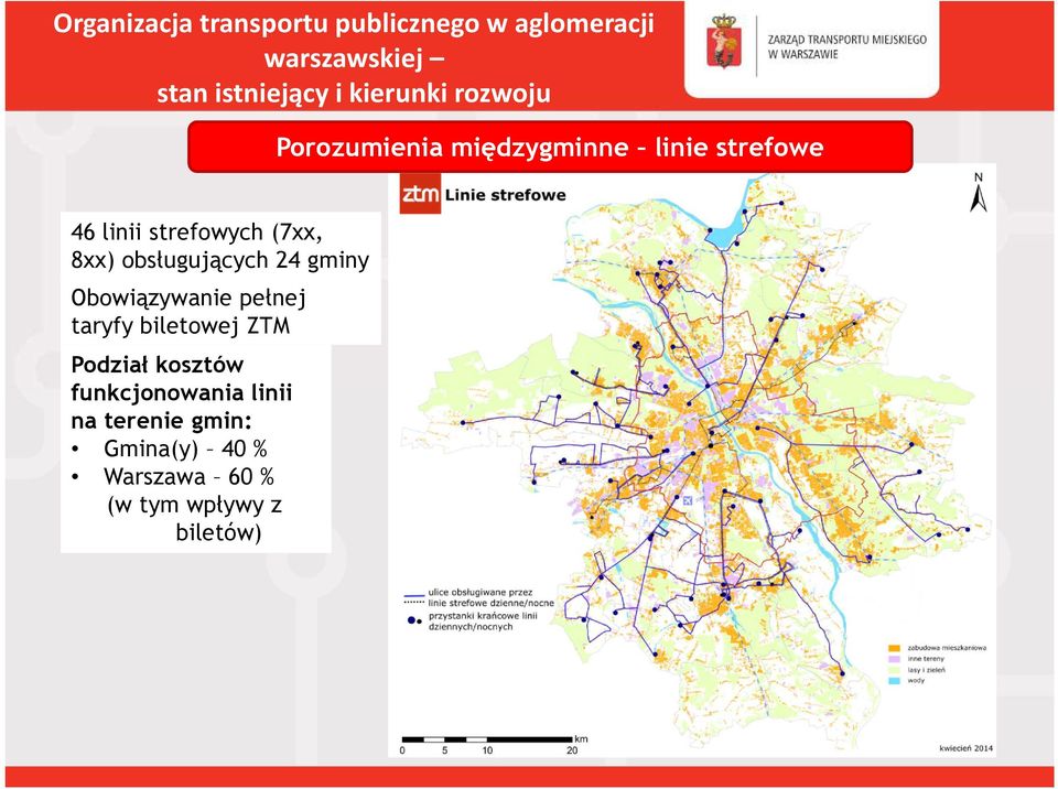 taryfy biletowej ZTM Podział kosztów funkcjonowania linii na