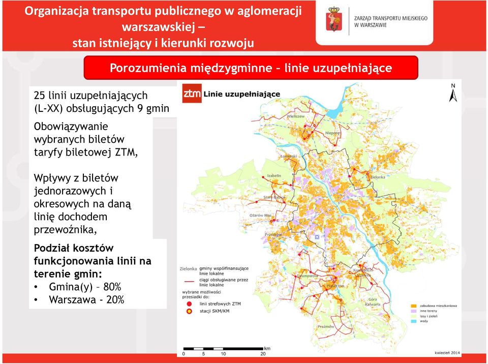 daną linię dochodem przewoźnika, Podział kosztów funkcjonowania linii na