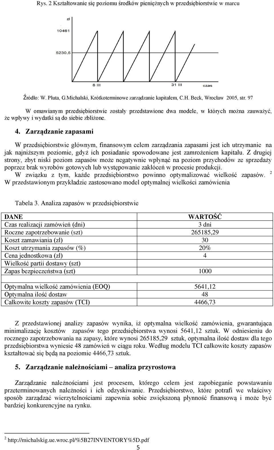 Zarządzanie zapasami W przedsiębiorstwie głównym, finansowym celem zarządzania zapasami jest ich utrzymanie na jak najniższym poziomie, gdyż ich posiadanie spowodowane jest zamrożeniem kapitału.