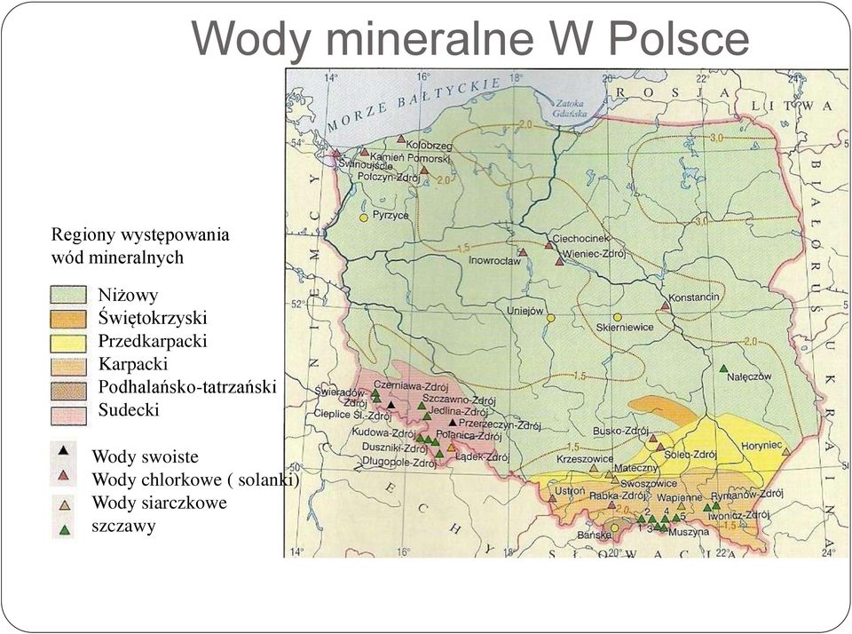 Karpacki Podhalańsko-tatrzański Sudecki Wody