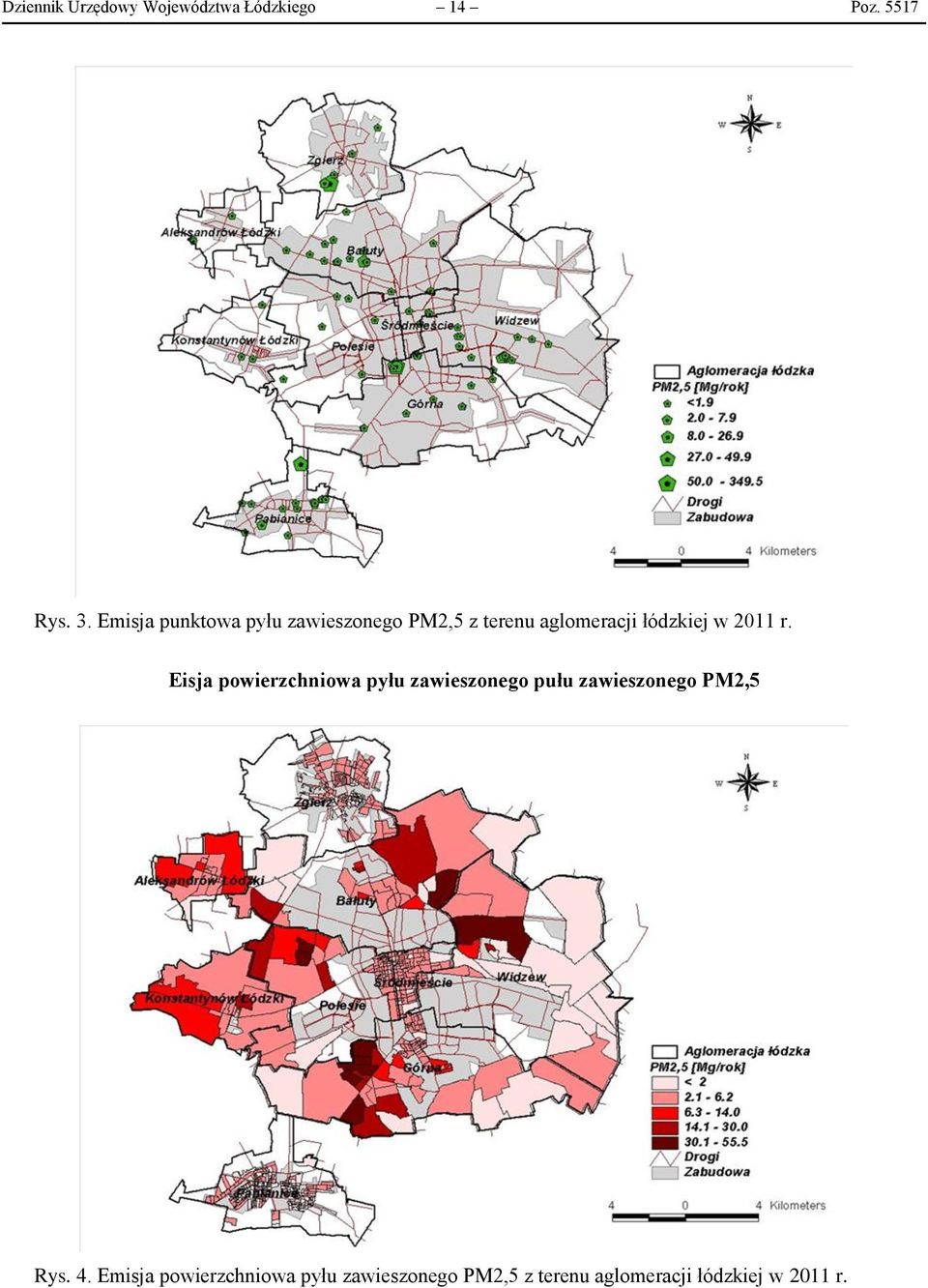 2011 r. Eisja powierzchniowa pyłu zawieszonego pułu zawieszonego PM2,5 Rys.
