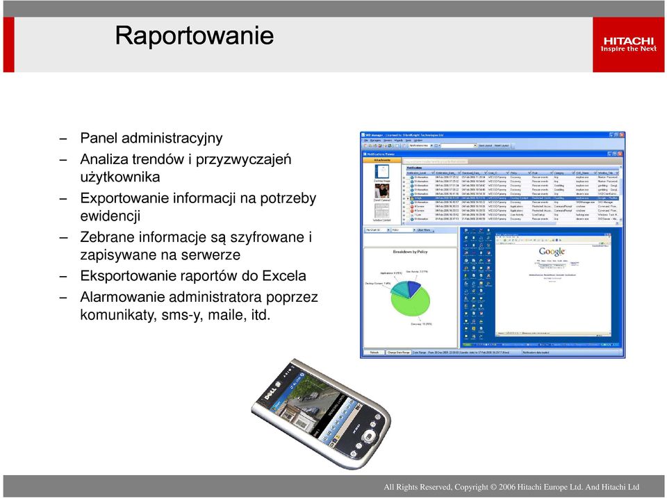 informacje są szyfrowane i zapisywane na serwerze Eksportowanie