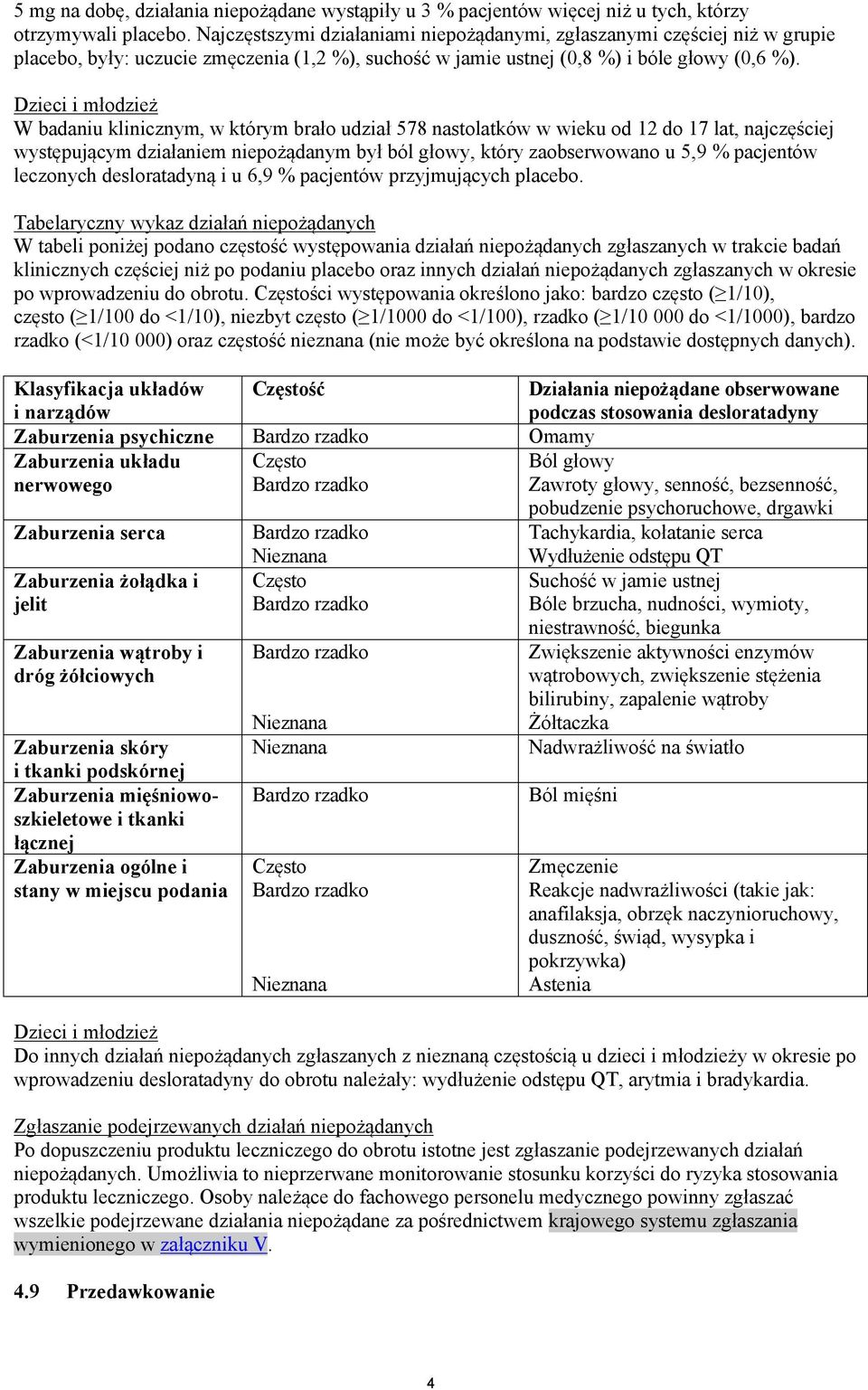 Dzieci i młodzież W badaniu klinicznym, w którym brało udział 578 nastolatków w wieku od 12 do 17 lat, najczęściej występującym działaniem niepożądanym był ból głowy, który zaobserwowano u 5,9 %