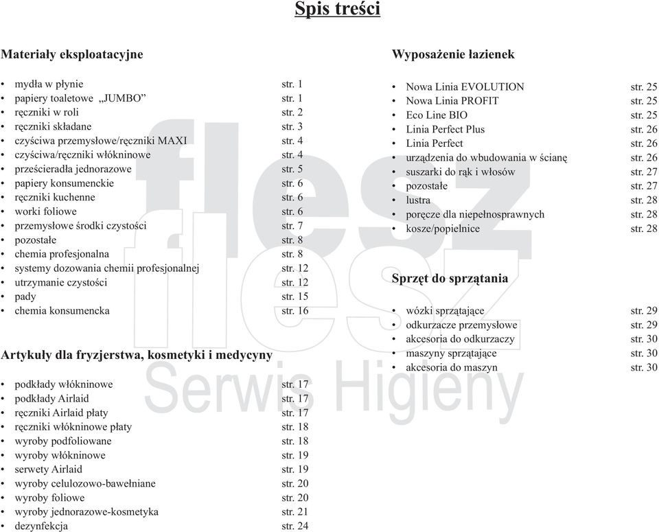 8 chemia profesjonalna str. 8 systemy dozowania chemii profesjonalnej str. 12 utrzymanie czystoœci str. 12 pady str. 15 chemia konsumencka str.