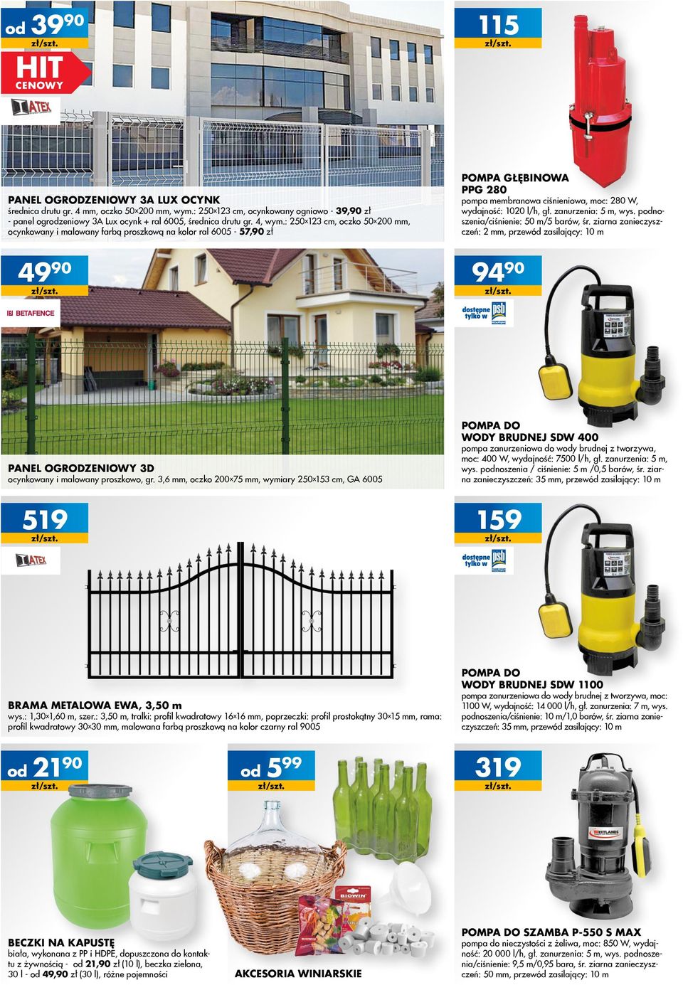 pnoszenia/ciśnienie: 50 m/5 barów, śr. ziarna zanieczyszczeń: mm, przewód zasilający: 0 m 49 90 94 90 PANEL ogrzeniowy 3D ocynkowany i malowany proszkowo, gr.