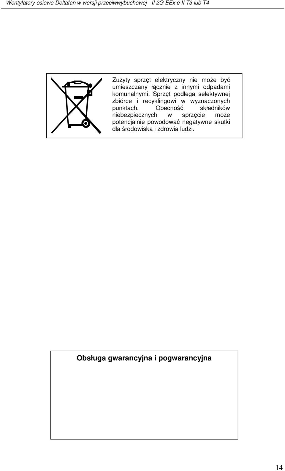 Sprzęt podlega selektywnej zbiórce i recyklingowi w wyznaczonych punktach.