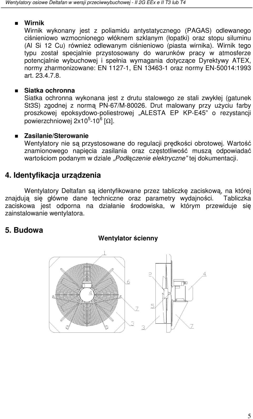Wirnik tego typu został specjalnie przystosowany do warunków pracy w atmosferze potencjalnie wybuchowej i spełnia wymagania dotyczące Dyrektywy ATEX, normy zharmonizowane: EN 1127-1, EN 13463-1 oraz