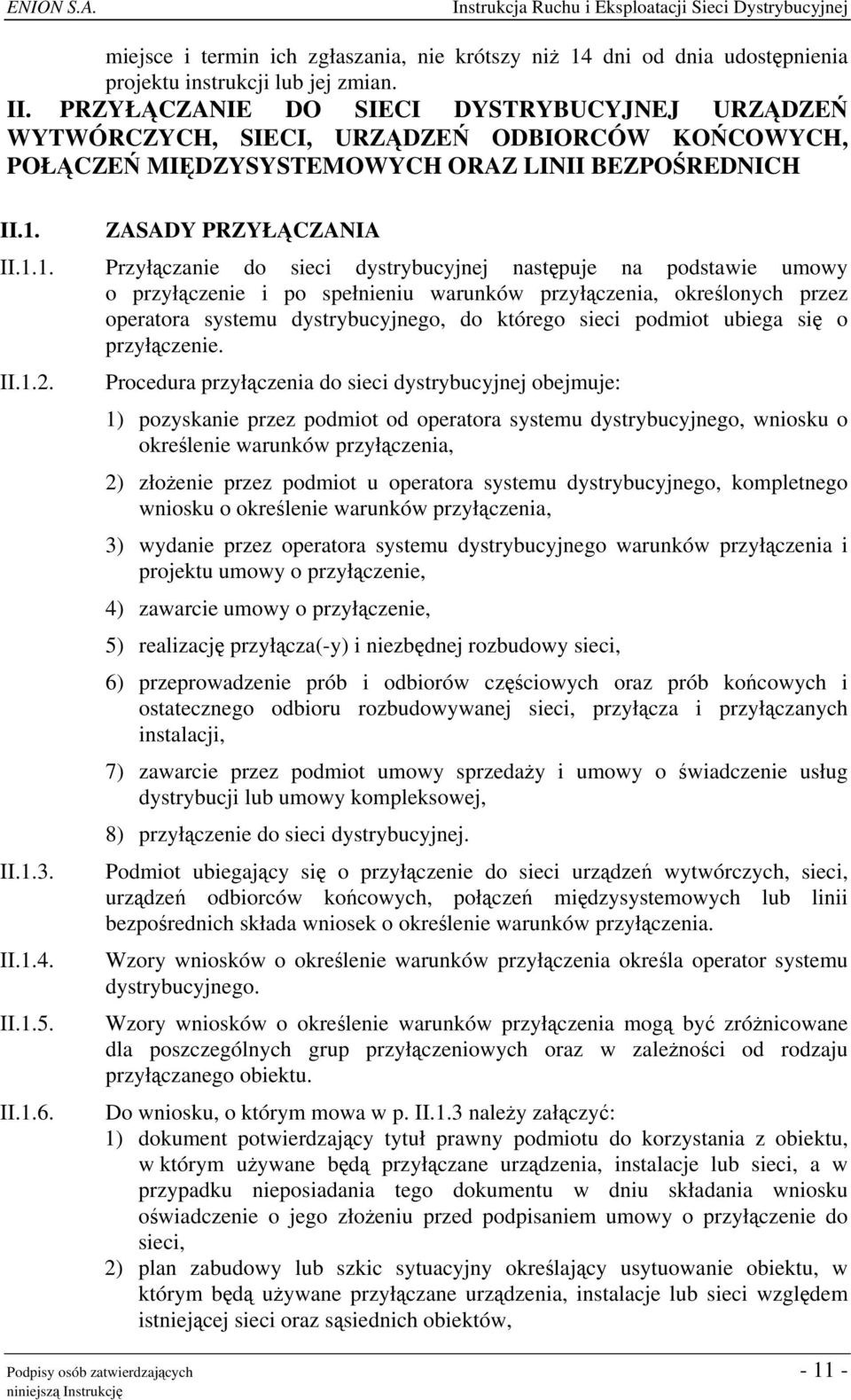 ZASADY PRZYŁĄCZANIA II.1.