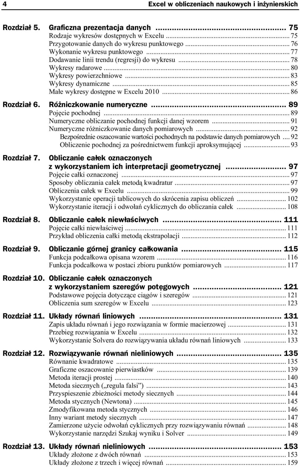 .. 89 Pojcie pochodnej... 89 Numerczne obliczanie pochodnej funkcji danej wzorem... 9 Numerczne róniczkowanie danch pomiarowch.