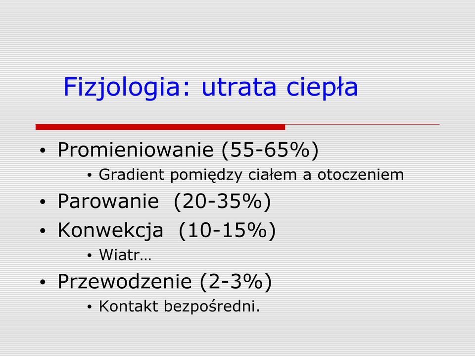 otoczeniem Parowanie (20-35%) Konwekcja