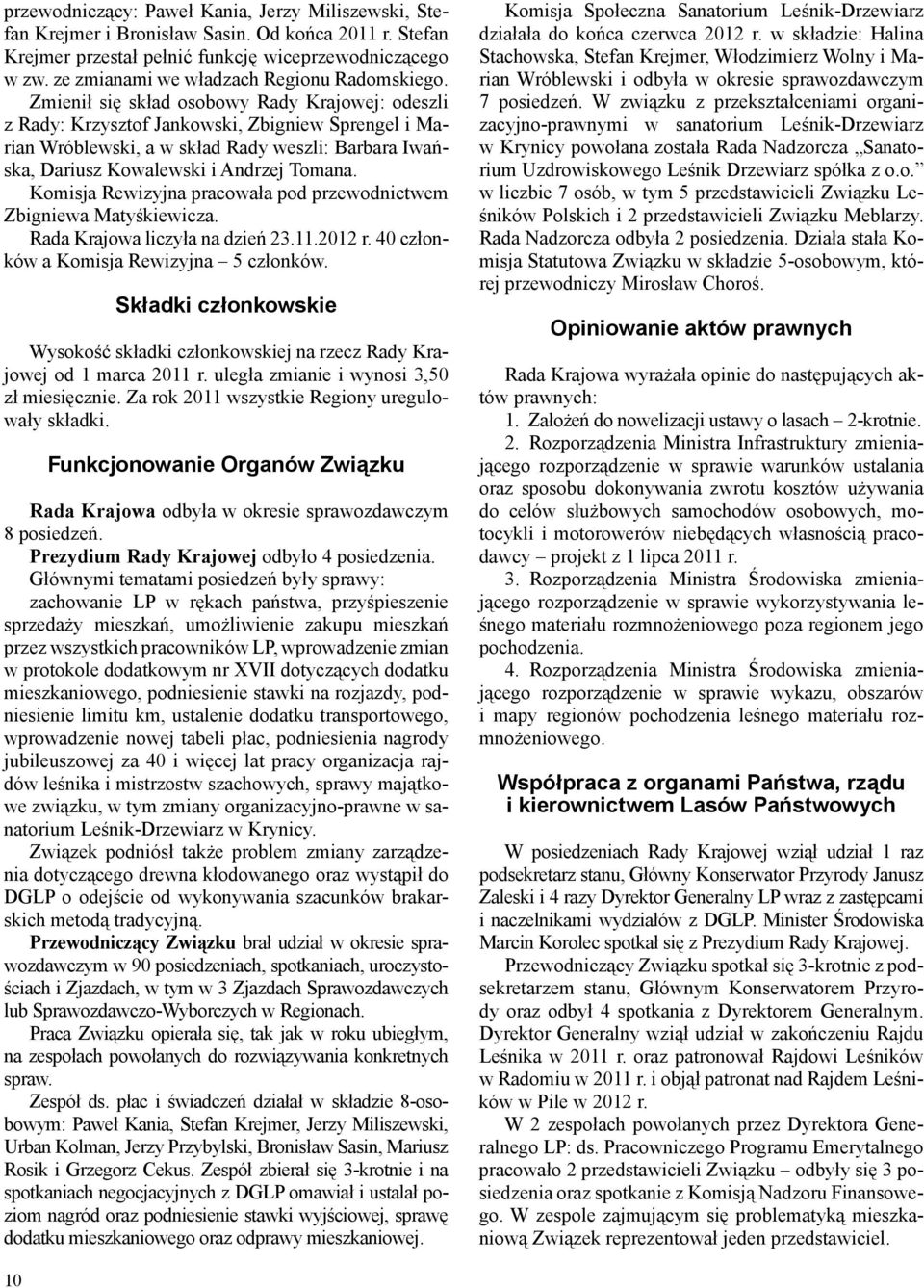 Zmienił się skład osobowy Rady Krajowej: odeszli z Rady: Krzysztof Jankowski, Zbigniew Sprengel i Marian Wróblewski, a w skład Rady weszli: Barbara Iwańska, Dariusz Kowalewski i Andrzej Tomana.