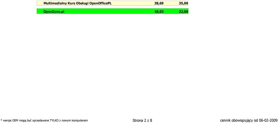 pl 28,69 35,00 18,03 22,00 * wersje OEM mogą