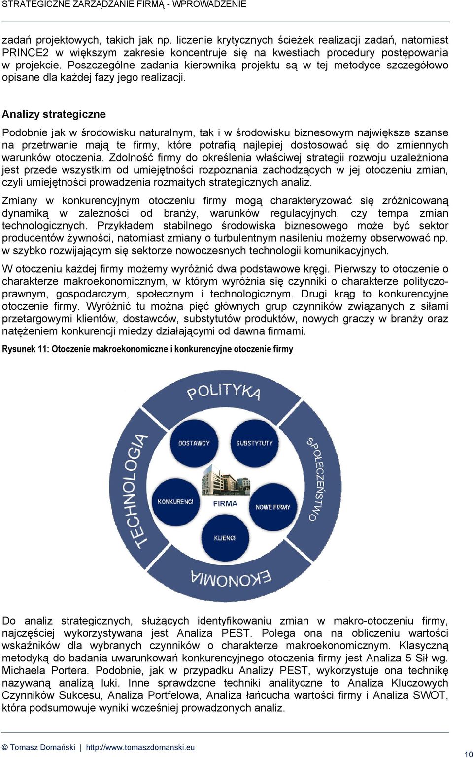 Analizy strategiczne Podobnie jak w środowisku naturalnym, tak i w środowisku biznesowym największe szanse na przetrwanie mają te firmy, które potrafią najlepiej dostosować się do zmiennych warunków