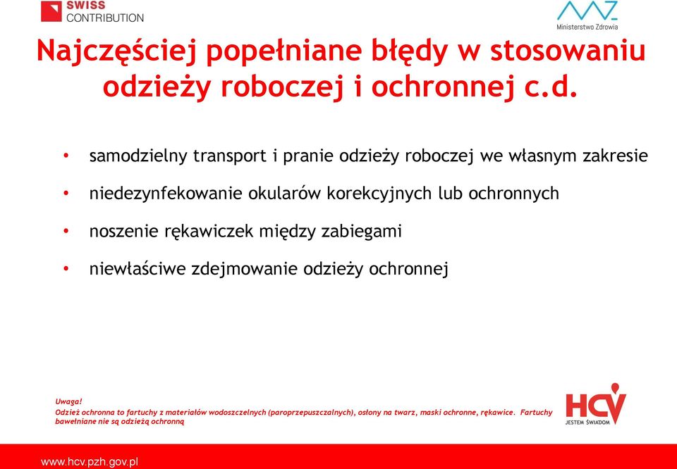 ieży roboczej i ochronnej c.d.