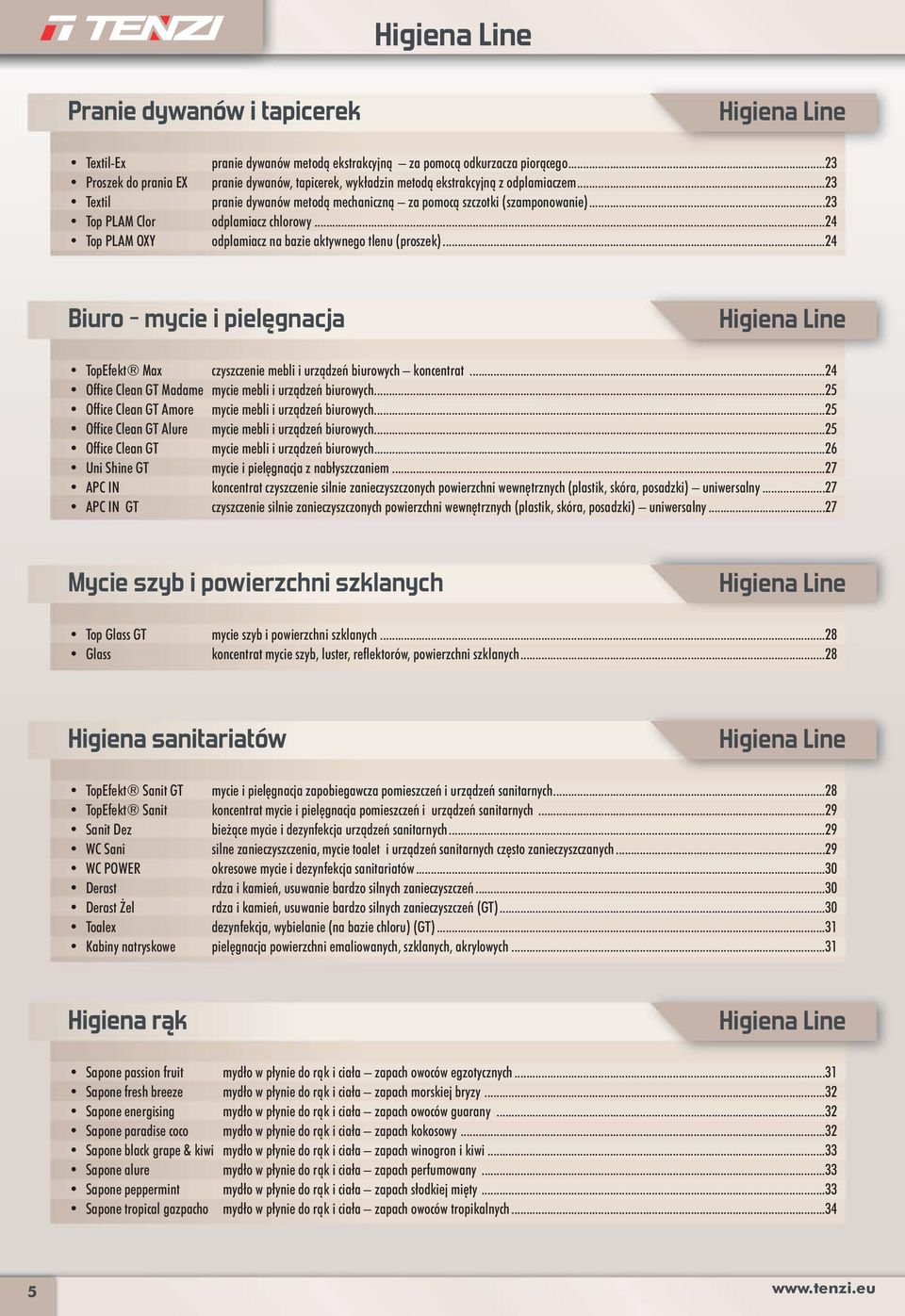 ..24 Biuro - mycie i pielęgnacja Higiena Line TopEfekt Max czyszczenie mebli i urządzeń biurowych koncentrat...24 Office Clean GT Madame mycie mebli i urządzeń biurowych.