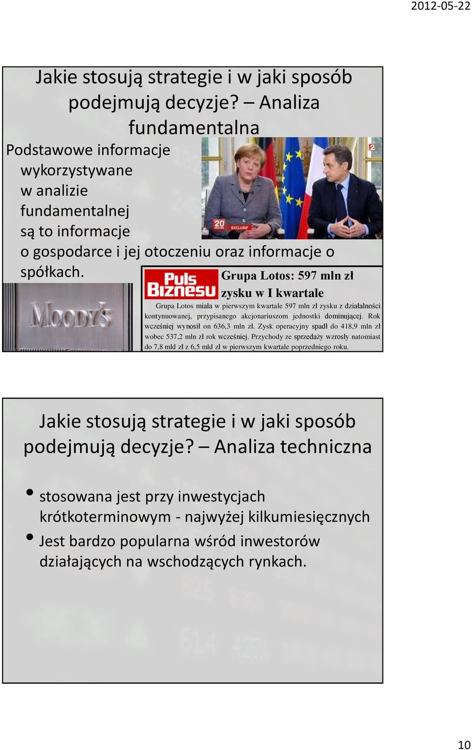 Rok wcześniej wynosił on 636,3 mln zł. Zysk operacyjny spadł do 418,9 mln zł wobec 537,2 mln zł rok wcześniej.