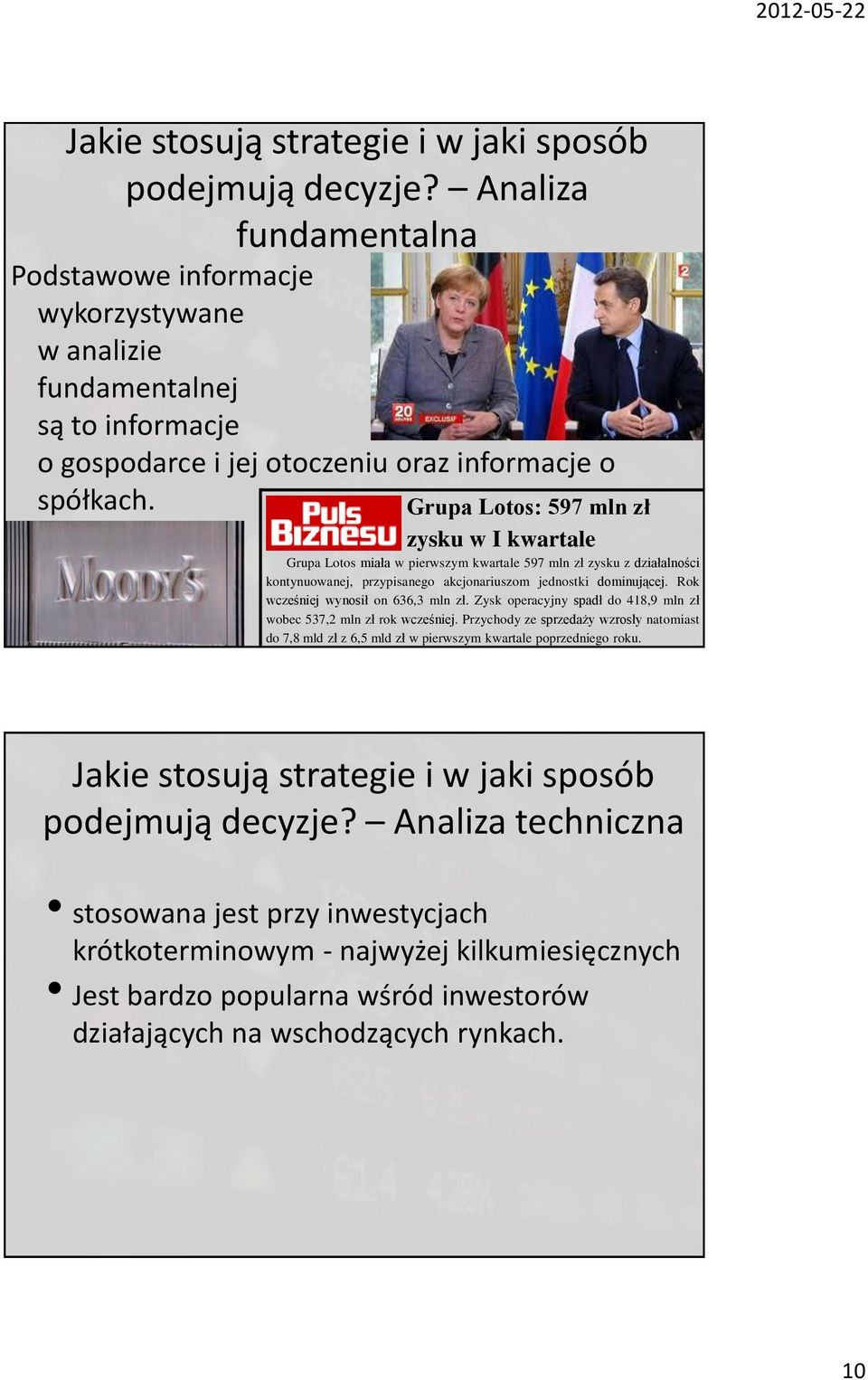 Rok wcześniej wynosił on 636,3 mln zł. Zysk operacyjny spadł do 418,9 mln zł wobec 537,2 mln zł rok wcześniej.