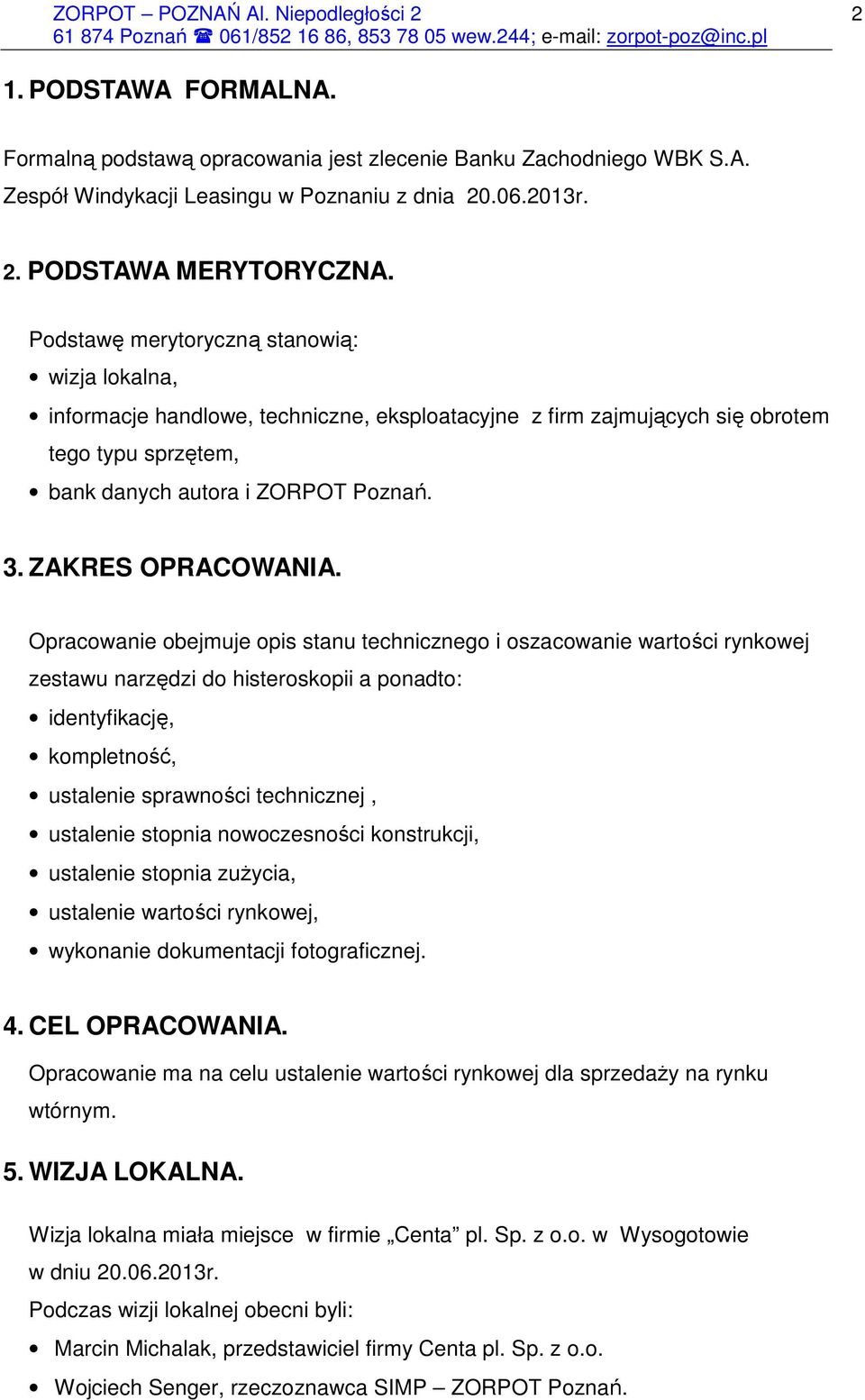 ZAKRES OPRACOWANIA.