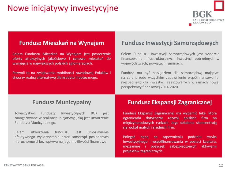 Fundusz Inwestycji Samorządowych Celem Funduszu Inwestycji Samorządowych jest wsparcie finansowania infrastrukturalnych inwestycji potrzebnych w województwach, powiatach i gminach.