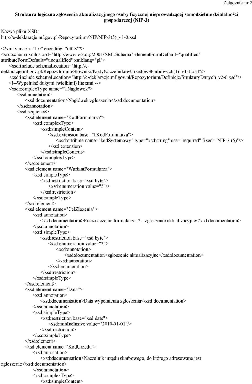 org/2001/xmlschema" elementformdefault="qualified" attributeformdefault="unqualified" xml:lang="pl"> <xsd:include schemalocation="http://edeklaracje.mf.gov.