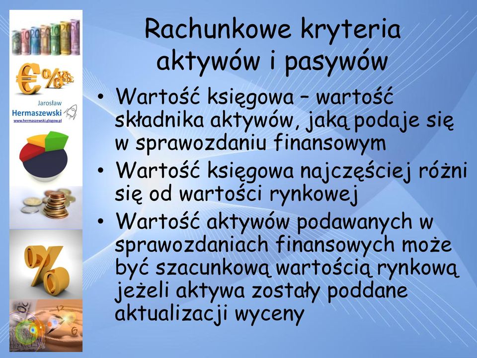 od wartości rynkowej Wartość aktywów podawanych w sprawozdaniach finansowych może