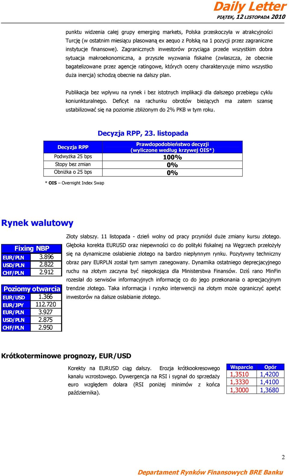 charakteryzuje mimo wszystko duża inercja) schodzą obecnie na dalszy plan. Publikacja bez wpływu na rynek i bez istotnych implikacji dla dalszego przebiegu cyklu koniunkturalnego.