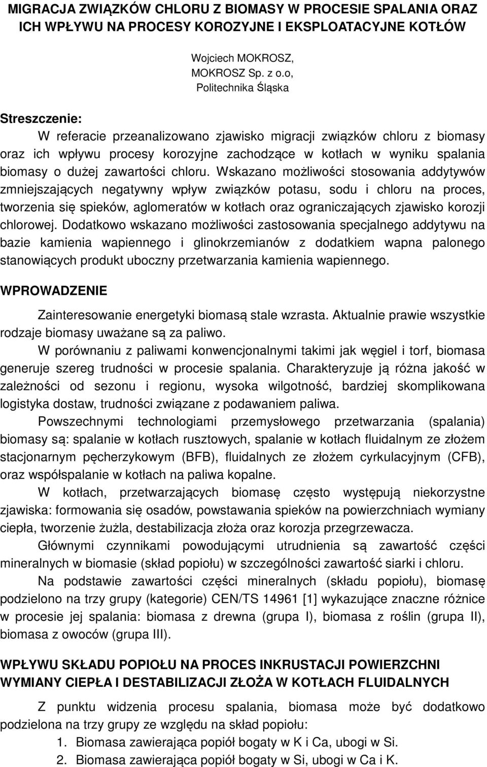 zawartości chloru.
