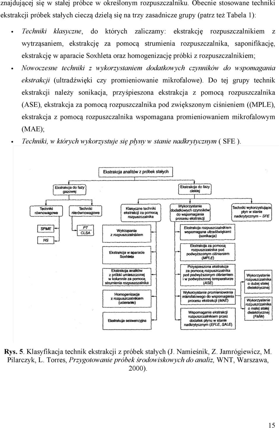 wytrząsaniem, ekstrakcję za pomocą strumienia rozpuszczalnika, saponifikację, ekstrakcję w aparacie Soxhleta oraz homogenizację próbki z rozpuszczalnikiem; Nowoczesne techniki z wykorzystaniem