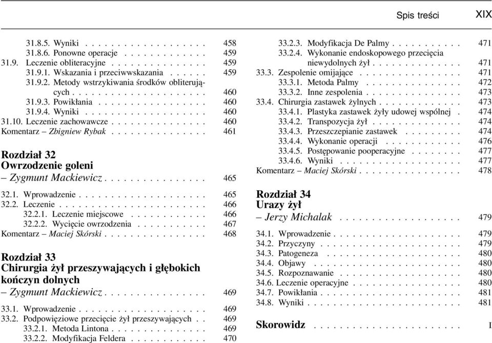 .............. 460 Komentarz Zbigniew Rybak............... 461 Rozdział 32 Owrzodzenie goleni Zygmunt Mackiewicz................ 465 32.1. Wprowadzenie.................... 465 32.2. Leczenie....................... 466 32.