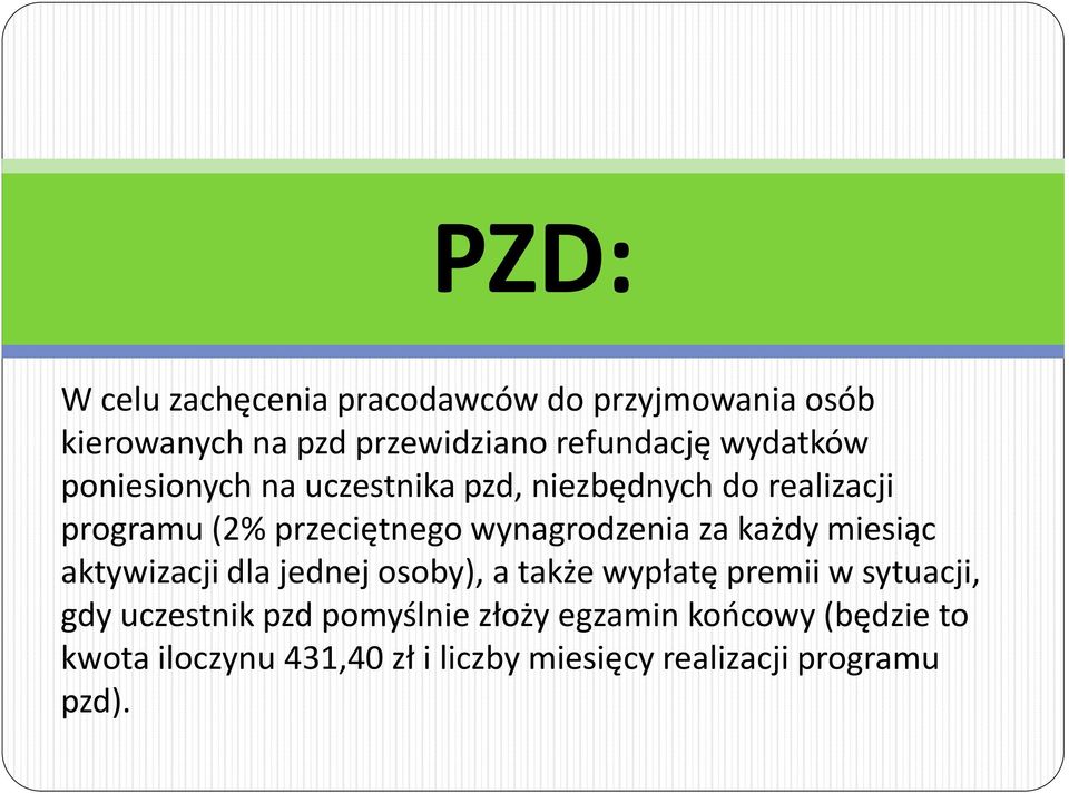 wynagrodzenia za każdy miesiąc aktywizacji dla jednej osoby), a także wypłatę premii w sytuacji, gdy