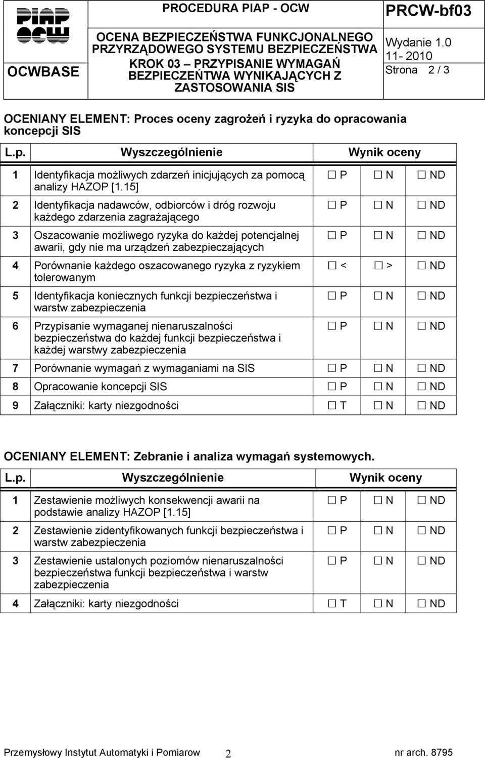 15] 2 Identyfikacja nadawców, odbiorców i dróg rozwoju każdego zdarzenia zagrażającego 3 Oszacowanie możliwego ryzyka do każdej potencjalnej awarii, gdy nie ma urządzeń zabezpieczających 4 Porównanie