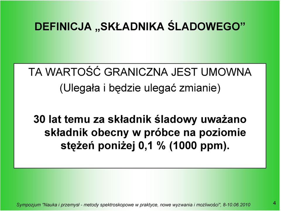 lat temu za składnik śladowy uważano składnik