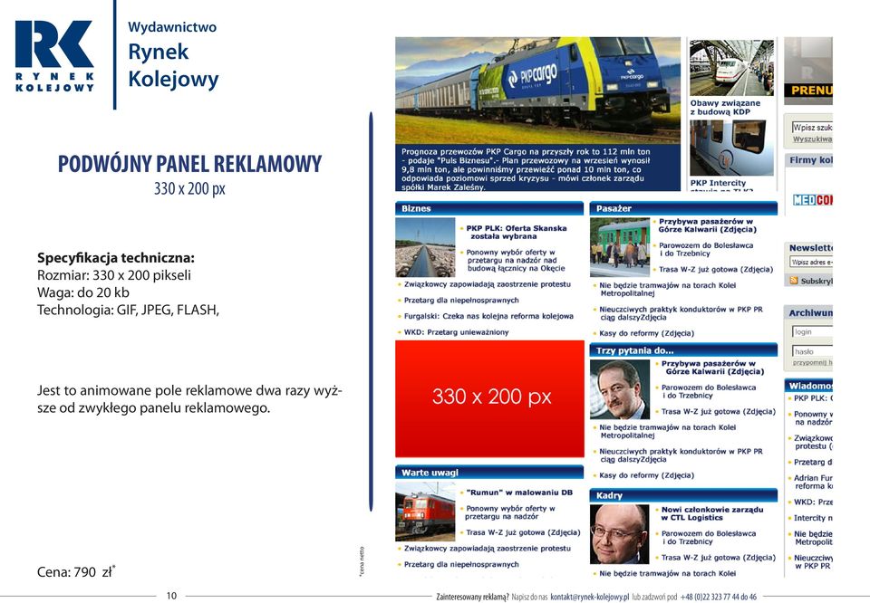 wyższe od zwykłego panelu reklamowego.