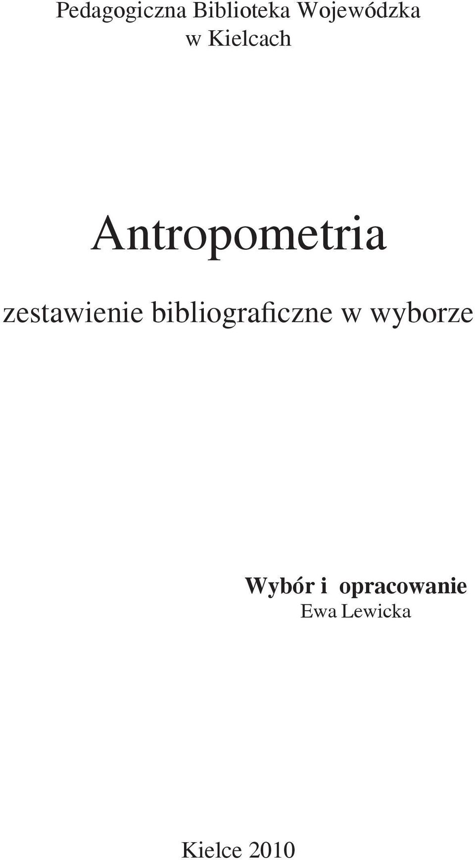 zestawienie bibliograficzne w