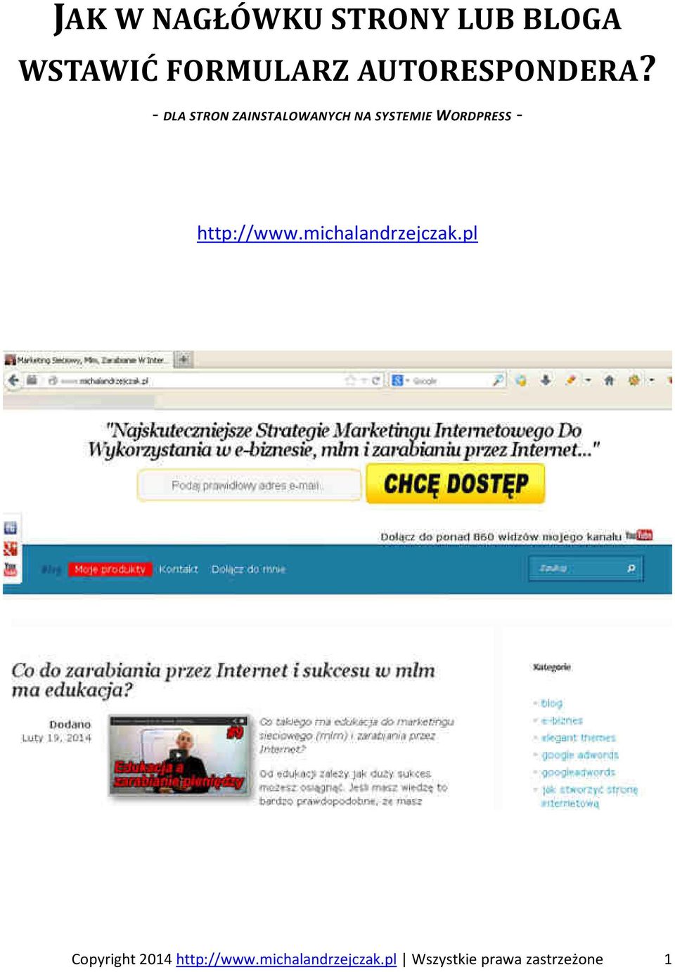 - DLA STRON ZAINSTALOWANYCH NA SYSTEMIE WORDPRESS -