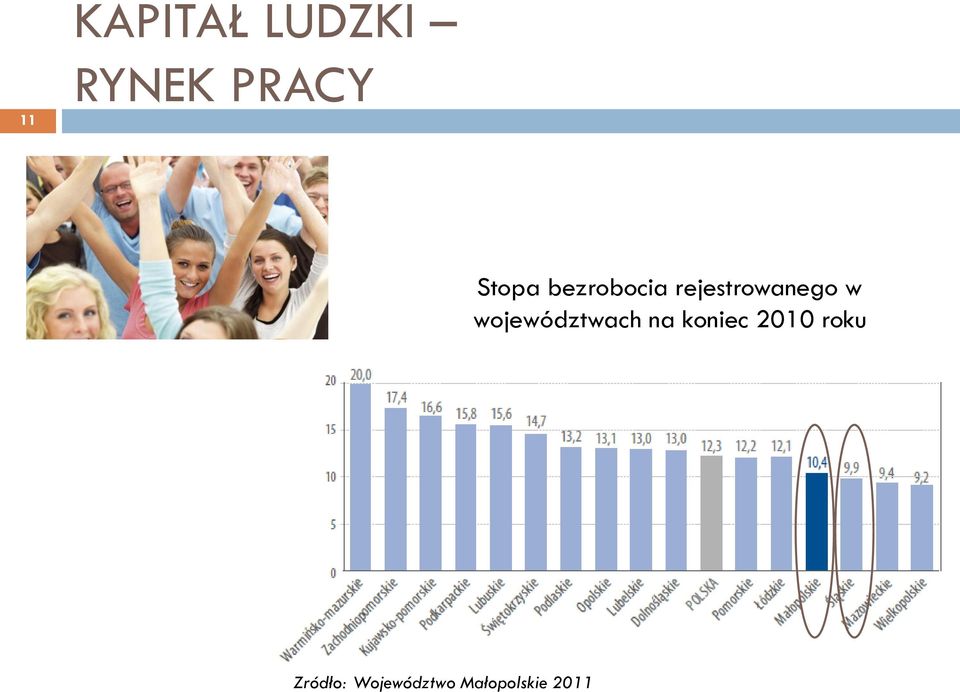 województwach na koniec 2010 roku